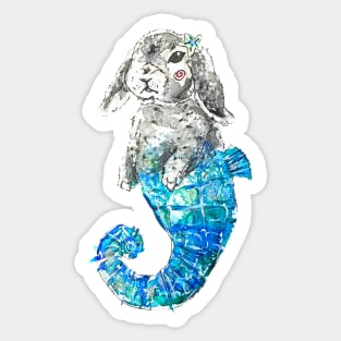 Seahorse Mermaid Bunny Sticker